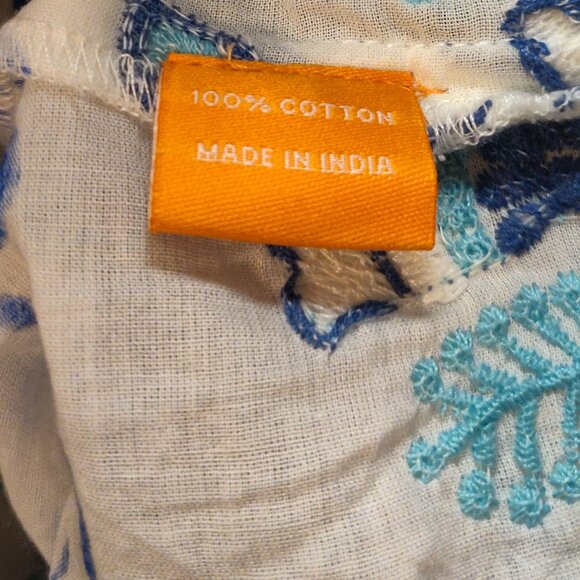 Oliphant Corfu Blue Smocked Square Neck Mini Dress NEW WITH TAGS LARGE - Picture 5 of 9